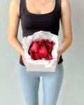 Red Rose Flower Petals In Box