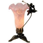 Trumeting cherub lily shade night lamp. You choice of lily shade color. Candle Lamp, Tiffany ...
