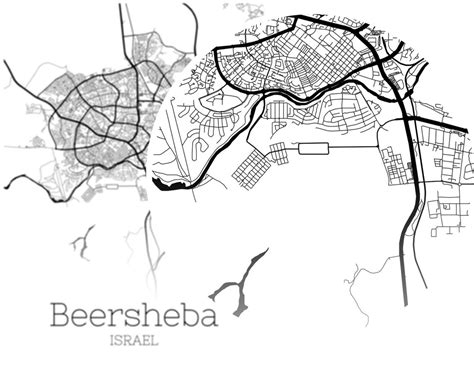 Beersheba Map INSTANT DOWNLOAD Beersheba Israel City Map | Etsy