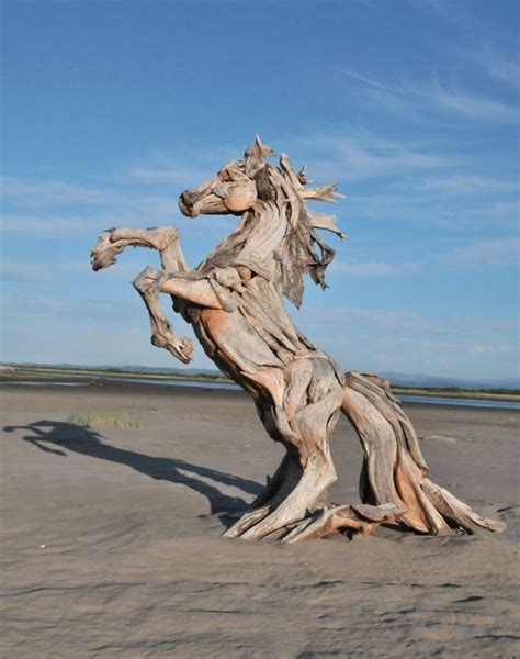 Strandjutten: http://degulleekster.nl/ | Driftwood art, Driftwood sculpture, Horse sculpture