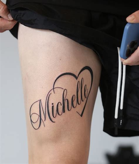 Kieran Hayler has fiancée Michelle Penticost's name tattooed on his leg ...