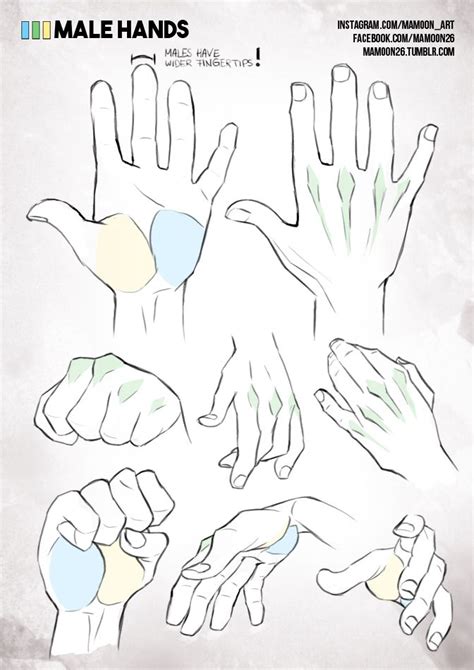 simplified anatomy 05 - male hands by mamoonart.deviantart.com on ...