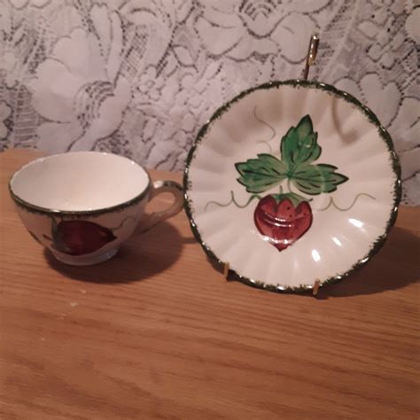 Blue Ridge Pottery Cup & Saucer - Etsy