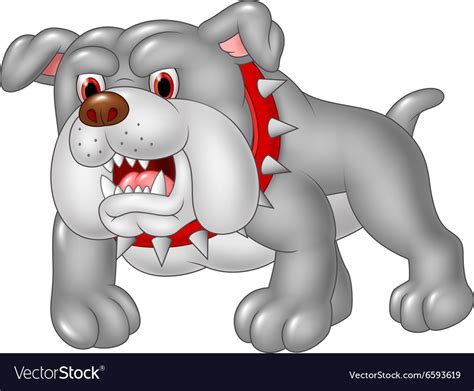 Cartoon angry bulldog isolated on white background