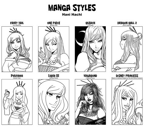 Manga Styles with Hani Hachi by mongrelmarie on DeviantArt