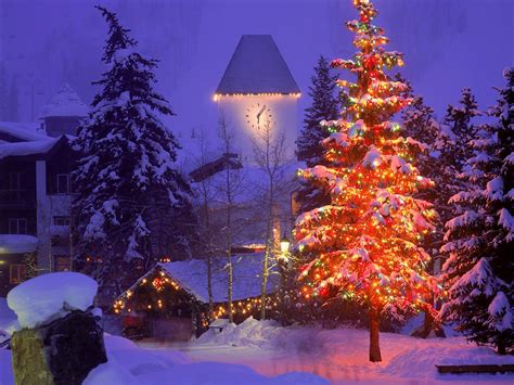 Christmas Snow Scene Wallpapers - Wallpaper Cave