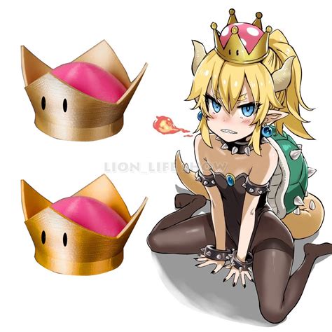 Bowsette Princess Bowser Peach Cosplay Crown Prop Hair Accessory Headwear 2 Vers-in Costume ...