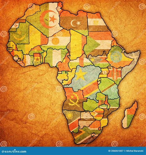 African Union on Actual Map of Africa Stock Illustration - Illustration ...