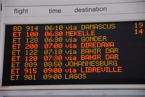 Departures board, Addis Ababa International Airport photo - Brian ...