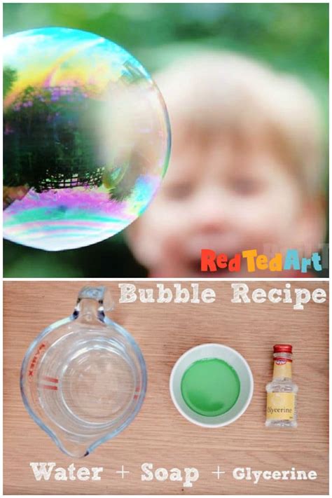 Easy Bubble Recipe - giant bubbles, bubble activities & more - Red Ted Art