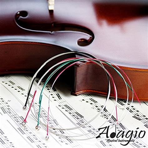 Adagio Pro - Violin Strings - 4/4 Classic Silver Violin String Set / Pack With Ball Ends For ...