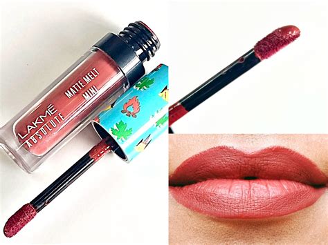 Lakme Brown Souvenir Absolute Matte Melt Mini Liquid Lip Color Review ...