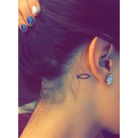 Jesus fish tattoo behind ear - Whether you turn to the right or to the left, your ears will hear ...