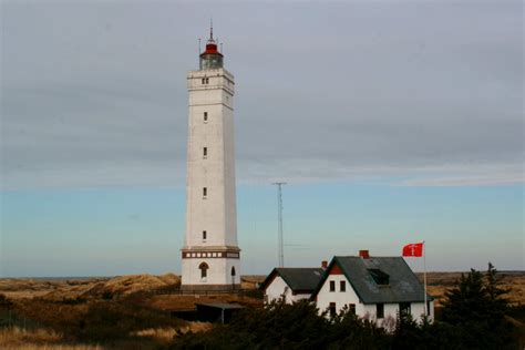 Blåvandshuk Fyr. Der 39 m hohe und im Jahre 1900 erbaute Leuchtturm ist der westlichste ...