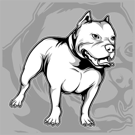 dog breeds the American pit bull hand drawing vector 540617 Vector Art ...