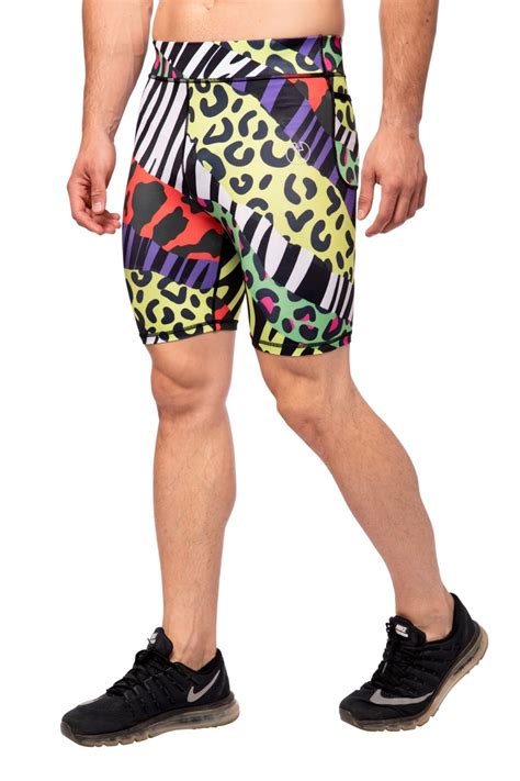 Party Animal Men's Compression Shorts | Multicolor | Kapow Meggings