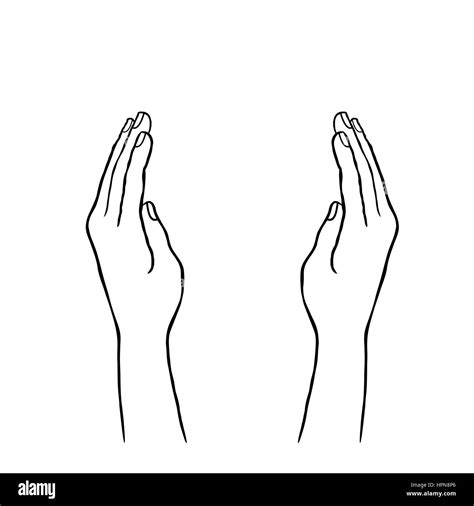 Two hands doodle line art sketch Stock Vector Image & Art - Alamy