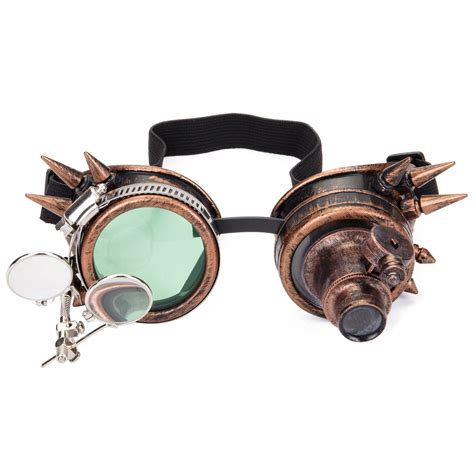 SAYFUT Vintage Steampunk Goggles Rave Glasses with Double Ocular Loupe Vintage Welding PuSAYFUT ...