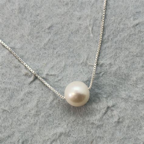 Wholesale Sterling Silver Floating Freshwater Pearl Necklace - 18"|Jewelry Making Chains ...