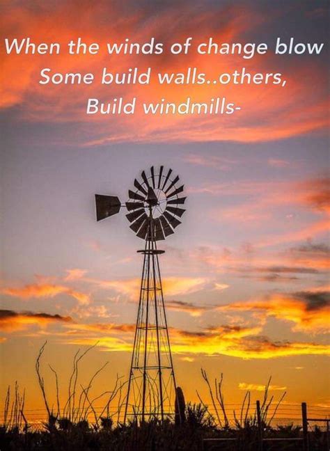 Windmill quote when the winds of change blow do you build a wall or a windmill? Proverb added ...