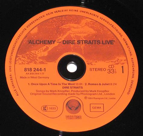 DIRE STRAITS Alchemy Live 80s Pop Rock Album Cover Photos & Detailed ...