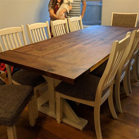 This is an eight quarter Black Walnut dining room table I made for my daughter and her husband ...