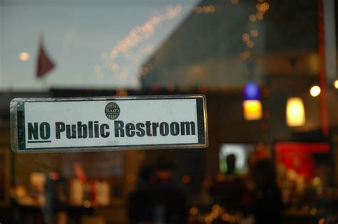 My religion is kindness: "NO Public Restroom" sign, Tulley… | Flickr
