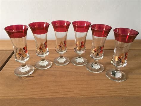 Set of 6 Sherry Glasses, Liqueur Glasses, Vintage Stemware. - Etsy UK ...