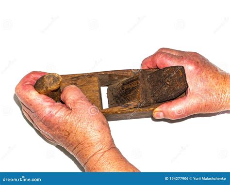 Carpentry Tool Wooden Plane on a White Background Stock Photo - Image ...