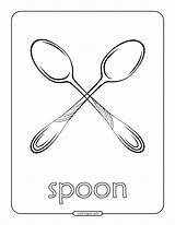 Printable Spoon Coloring Page  Book PDF sketch template