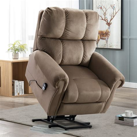 Electric Lift Recliner with Heat Therapy and Massage Heavy Recliner Massage Chair Brown ...