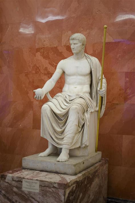 A Marble Statue of the Emperor Augustus (Octavian Caesar) with orb and ...