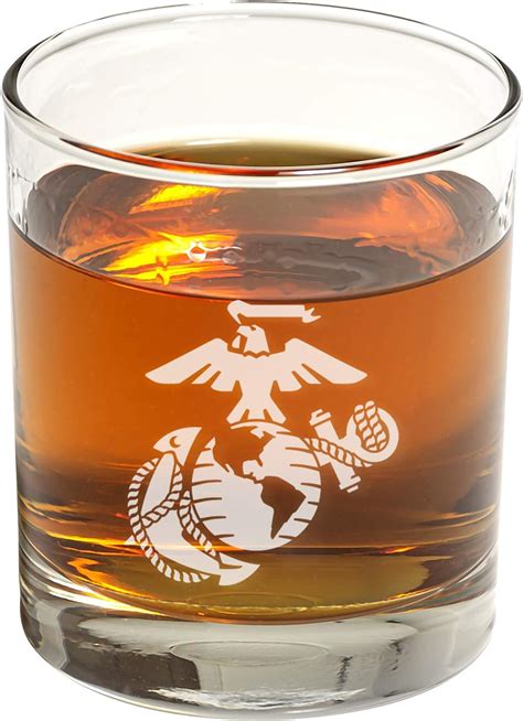 Amazon.com | US Marine Corps Whiskey Glass (Set of Two) – Marine Corps Engraved Exquisite ...