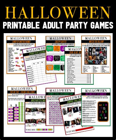 Printable Halloween Party Games for Adults! Print & Play No Stress!