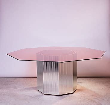 Sandra and Raimondo octagonal table with glass top, 2000s | intOndo