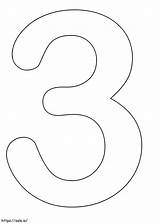 Simple Number 3 coloring Page sketch template