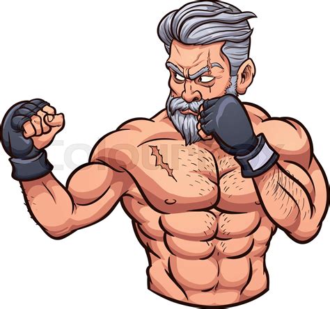 Old MMA fighter | Stock vector | Colourbox