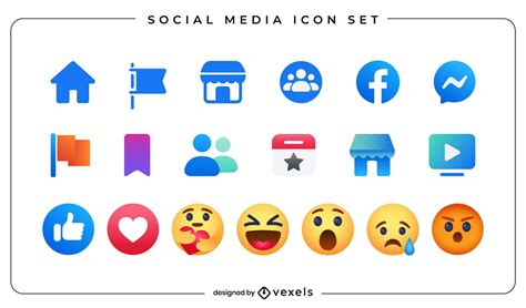 Social Media Emoji Icon Set Vector Download