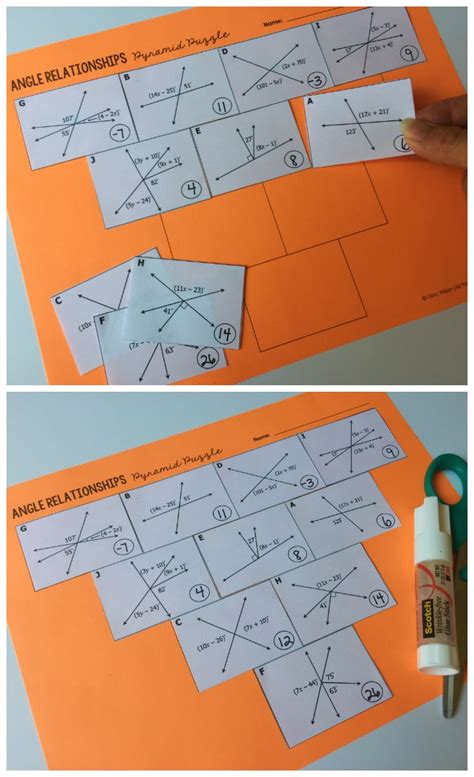 Parallel Lines And Transversals Pyramid Puzzle Worksheet Ans