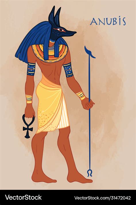 Anubis in ancient egyptian god death Royalty Free Vector