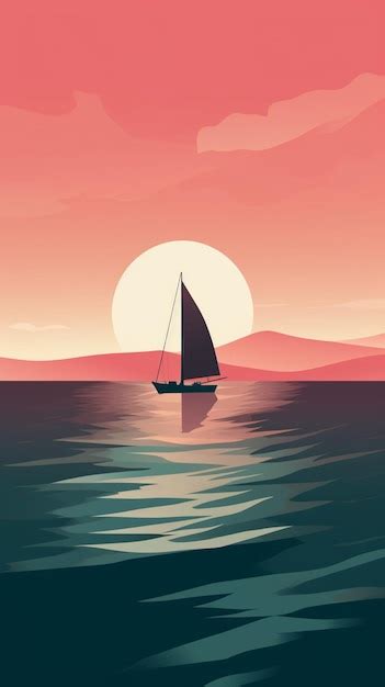 Premium AI Image | A sailboat on the sea with a sunset background.