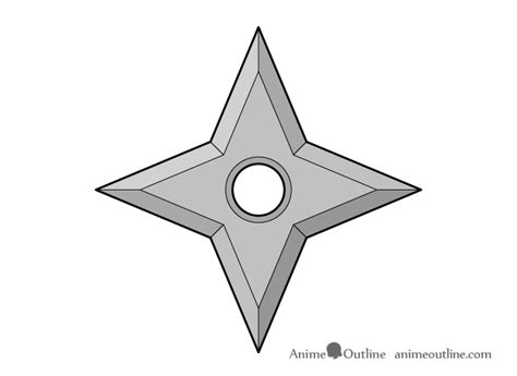 How to Draw a Shuriken (Ninja Star) Step by Step - AnimeOutline