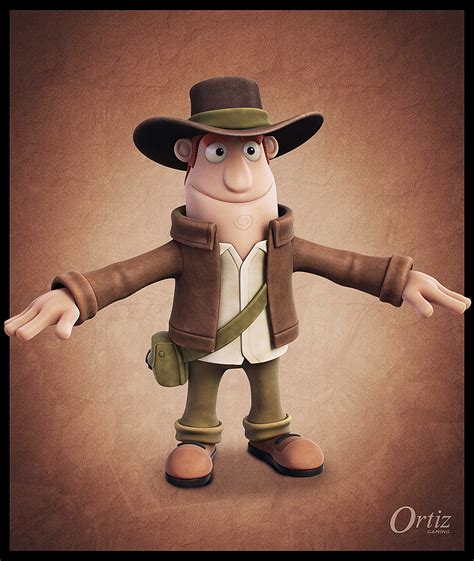 Indiana Jones Cartoon character - CG Cookie