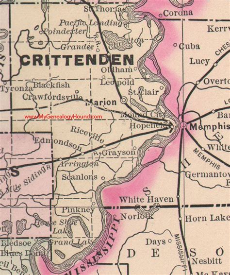 Crittenden County, Arkansas 1889 Map | Map, Map of arkansas, Arkansas