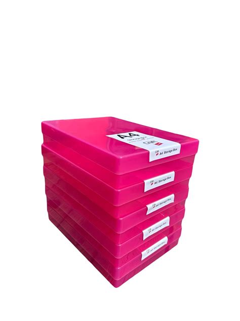 Hot Pink Translucent A4 Plastic Craft Storage Box - The Craft Outlet Store