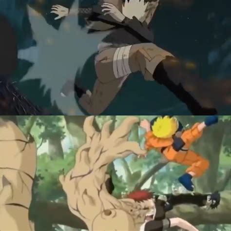 I rewatched the Naruto vs Gaara fight and realized a certain kick looked familiar... the same ...