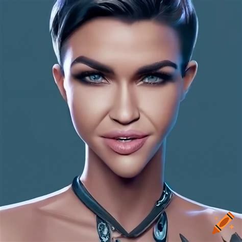 Ultra hd portrait of ruby rose at times square on Craiyon