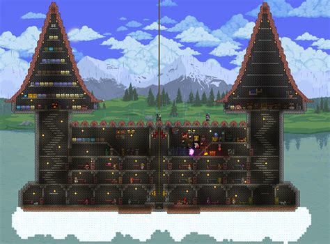 First attempt at a sky base, any ideas on how to improve it? : r/Terraria