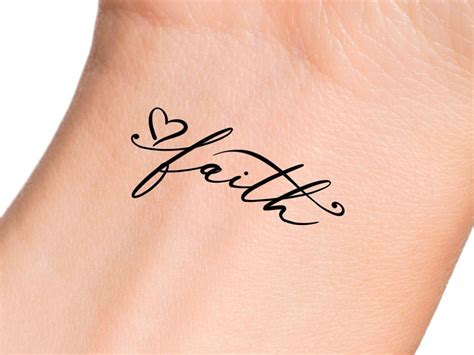 Faith Heart Temporary Tattoo / Religious Tattoo - Etsy