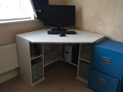 Corner Desk - White woodgrain effect - IKEA | in Sudbury, Suffolk | Gumtree